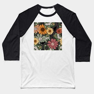 Batty Boho Flower Planchette Baseball T-Shirt